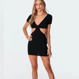 Edikted Black Mini Dress Cutout Size Small